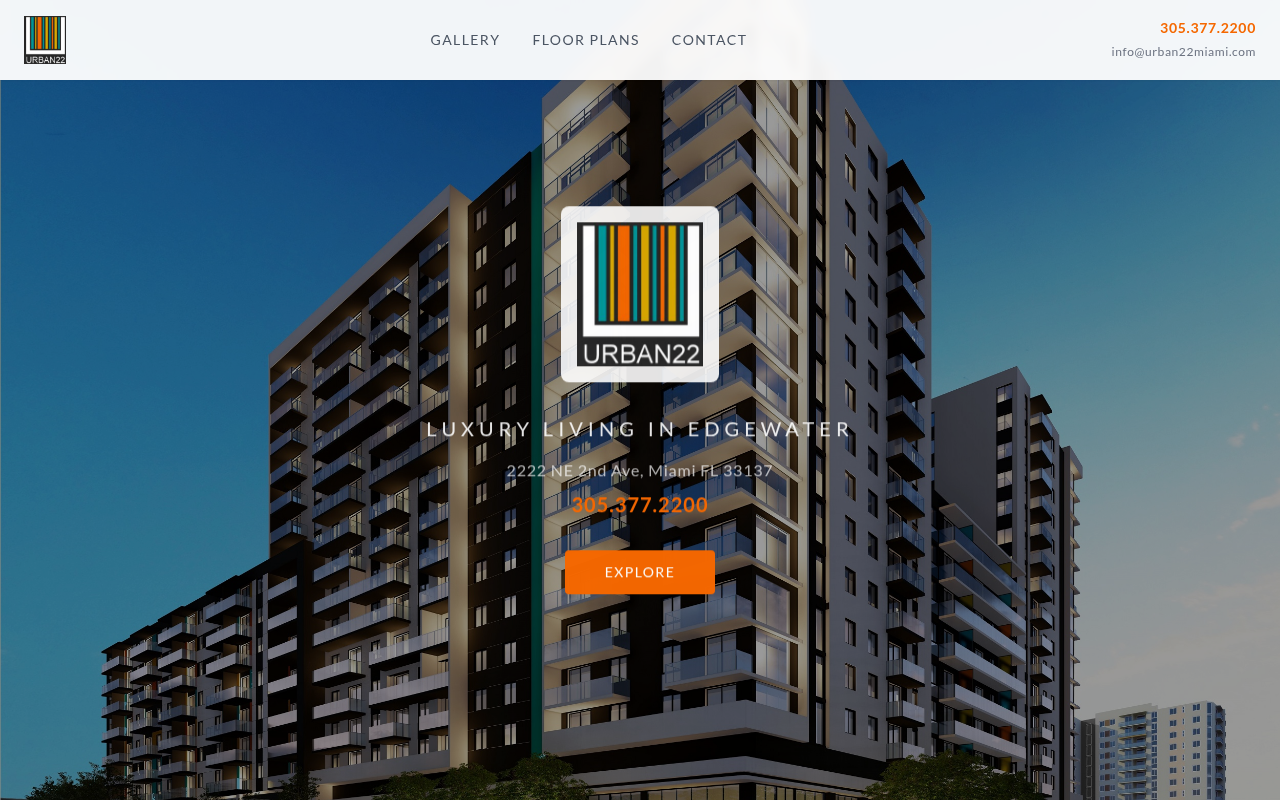 Urban 22 Miami website